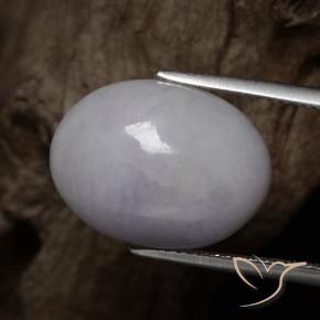 Jadéite Gris naturelle ovale, 14.15 ct, Opaque