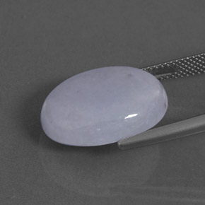 Jadéite bleue naturelle coupe ovale, 16,47 ct, opaque