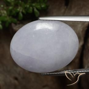 Jadéite Gris naturelle ovale, 16.67 ct, Translucide