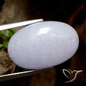 Jadéite Gris naturelle ovale, 12.95 ct, Translucide