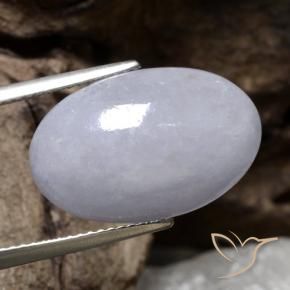Jadéite Gris naturelle ovale, 12.56 ct, Translucide
