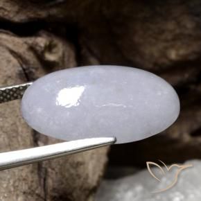 Jadéite Gris naturelle ovale, 12.56 ct, Translucide