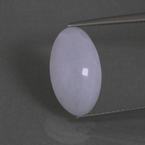 Jadéite bleue naturelle coupe ovale, 5,85 ct, opaque