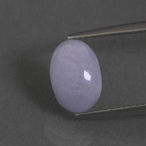Jadéite bleue naturelle coupe ovale, 2,33 ct, opaque