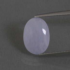Jadéite bleue naturelle coupe ovale, 2,17 ct, translucide