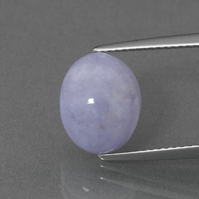 Jadéite bleue naturelle coupe ovale, 4,96 ct, opaque