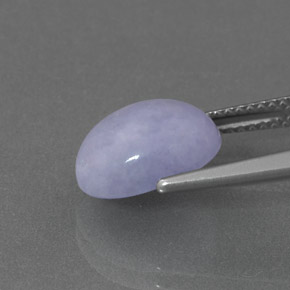 Jadéite bleue naturelle coupe ovale, 4,96 ct, opaque