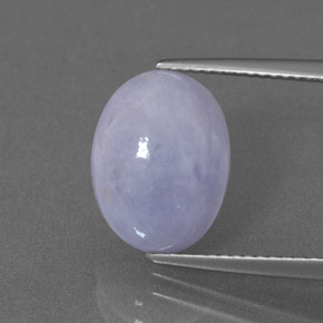 Jadéite bleue naturelle coupe ovale, 5,54 ct, opaque