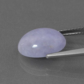 Jadéite bleue naturelle coupe ovale, 5,54 ct, opaque