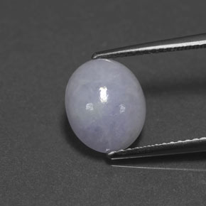 Jadéite bleue naturelle coupe ovale, 3,51 ct, opaque