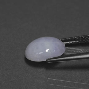Jadéite bleue naturelle coupe ovale, 3,51 ct, opaque