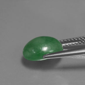 Jadéite vert naturelle coupe ovale, 3,66 ct, translucide