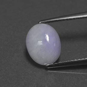 Jadéite bleue naturelle coupe ovale, 2,55 ct, opaque