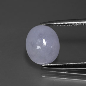 Jadéite bleue naturelle coupe ovale, 2,76 ct, opaque