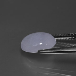 Jadéite bleue naturelle coupe ovale, 2,76 ct, opaque