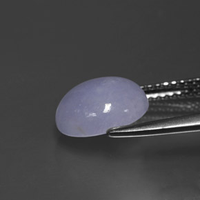 Jadéite bleue naturelle coupe ovale, 2,90 ct, opaque