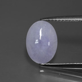 Jadéite bleue naturelle coupe ovale, 1,99 ct, opaque