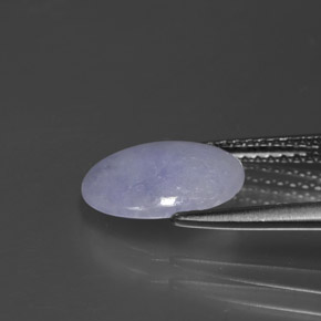Jadéite bleue naturelle coupe ovale, 1,99 ct, opaque