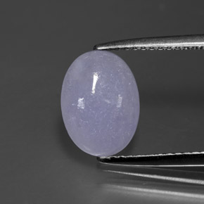 Jadéite bleue naturelle coupe ovale, 2,07 ct, opaque