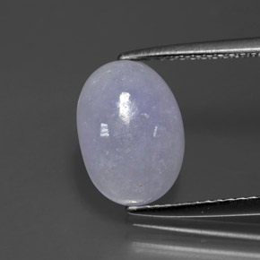 Jadéite bleue naturelle coupe ovale, 3,28 ct, opaque