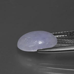 Jadéite bleue naturelle coupe ovale, 3,28 ct, opaque