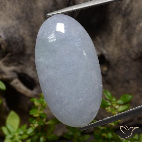13.30ct Naturel Gris bleuâtre léger Jadéite, ovale, Opaque