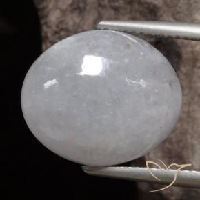 Jadéite Gris moyen naturelle ovale, 11.71 ct, Translucide