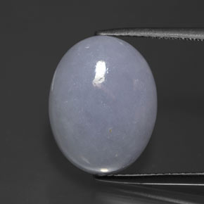 Jadéite bleue naturelle coupe ovale, 12,87 ct, opaque