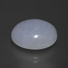 Jadéite bleue naturelle coupe ovale, 12,87 ct, opaque