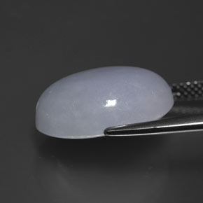 Jadéite bleue naturelle coupe ovale, 12,87 ct, opaque