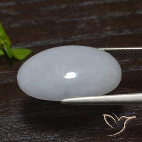 Jadéite Gris moyen naturelle ovale, 13.83 ct, Translucide