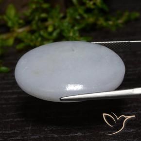 Jadéite Gris bleuâtre léger naturelle ovale, 36.65 ct, Opaque