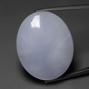 Jadéite bleue naturelle coupe ovale, 53,76 ct, opaque