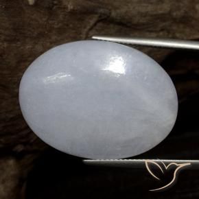 Jadéite Gris bleuâtre léger naturelle ovale, 37.61 ct, Opaque