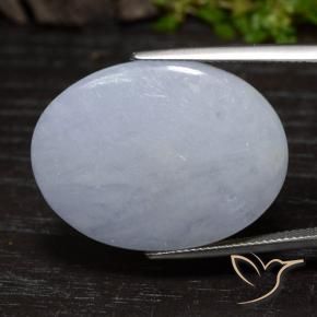Jadéite Gris léger naturelle ovale, 36.60 ct, Opaque