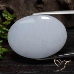 Jadéite Gris bleuâtre léger naturelle ovale, 36.82 ct, Opaque
