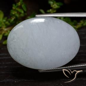 Jadéite Gris léger naturelle ovale, 33.11 ct, Opaque