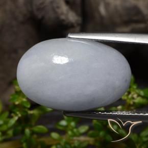 Jadéite Gris léger naturelle ovale, 12.71 ct, Opaque