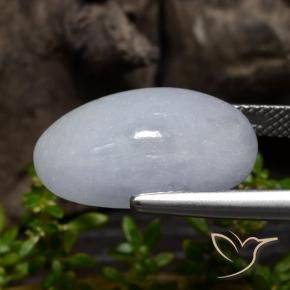 Jadéite Gris léger naturelle ovale, 12.71 ct, Opaque