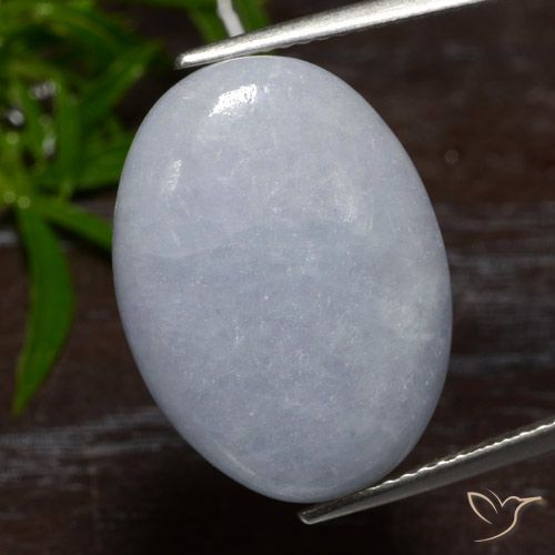 Jadéite Gris bleuâtre léger naturelle ovale, 16.23 ct, Translucide