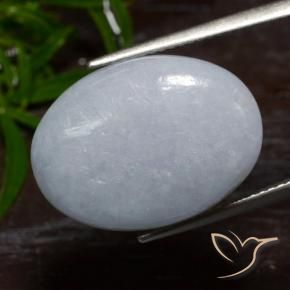 Jadéite Gris bleuâtre léger naturelle ovale, 16.23 ct, Translucide