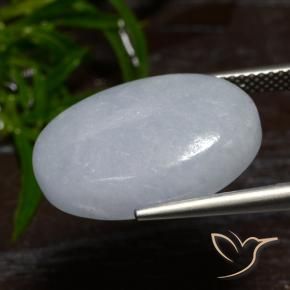 Jadéite Gris bleuâtre léger naturelle ovale, 16.23 ct, Translucide