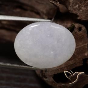 Jadéite Gris naturelle ovale, 15.11 ct, Translucide