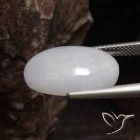 Jadéite Gris naturelle ovale, 15.67 ct, Opaque