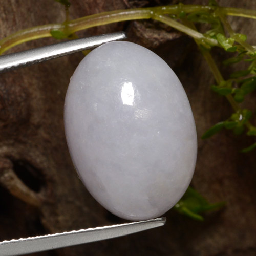 Jadéite Gris naturelle Coupe ovale, 22.29 ct, Translucide