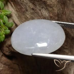 Jadéite Gris moyen naturelle ovale, 12.25 ct, Translucide