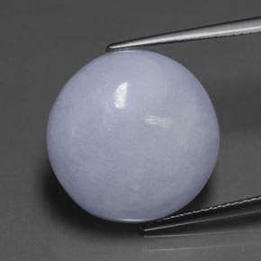 Jadéite bleue naturelle coupe roude, 16,21 ct, opaque