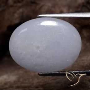 Jadéite Gris naturelle ovale, 9.68 ct, Translucide