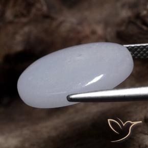 Jadéite Gris naturelle ovale, 9.68 ct, Translucide
