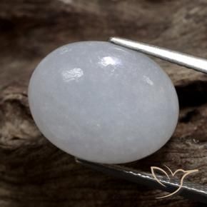 Jadéite Gris moyen naturelle ovale, 8.74 ct, Translucide